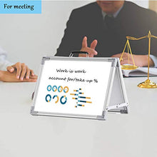 Load image into Gallery viewer, Small Dry Erase White Board,16X12Inches Portable Double-Sided Magnetic Foldable Desktop Whiteboard Easel for Kids&amp;Home,Classroom,Office-White
