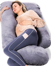 Load image into Gallery viewer, Momcozy Pregnancy Pillows, U Shaped Full Body Maternity Pillow with Removable Cover, 57 Inch Pregnancy Pillows for Sleeping, Grey
