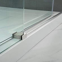 Load image into Gallery viewer, WOODBRIDGE Frameless Sliding Bathtub Door, 56"-60" Width, 62" Height, 3/8" (10 mm) Clear Tempered Glass, Brushed Nickel Finish, Designed for Smooth Door Closing and Opening. MBSDC6062-B4
