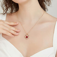 Load image into Gallery viewer, LOUISA SECRET Birthstone Necklace for Women, 925 Sterling Silver Pendant Necklace, 19inches Forever Love Heart Necklace, Rose Gold-Plated Necklace Jewelry Anniversary Birthday Gift for Women Wife Girl
