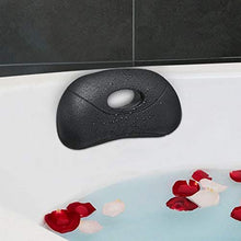 Load image into Gallery viewer, ESSORT Black Bathtub Pillow PU Spa Bath Pillow, Powerful Gripping Suckers Bath Cushion Headrest for Shoulder Neck Support, Luxury Bath Pillow for Bathroom, Hot Tub Hole
