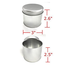 Load image into Gallery viewer, Large Tin Cans (8 Oz), 3" x 2.6", 12 Pack- For Creams, Art and Crafts, Storing Spices and Candy, and More
