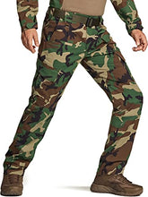 Load image into Gallery viewer, CQR Men's Flex Ripstop Tactical Pants, Water Repellent Stretch Cargo Pants, Lightweight EDC Hiking Work Pants, Dura Flex Print Woodland Olive, 38W x 32L

