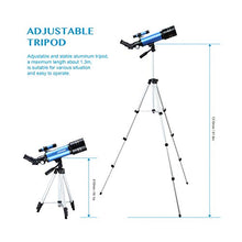Load image into Gallery viewer, Aomekie Kids Telescope for Adults Astronomy Beginners 70mm Refractor Telescopes with Adjustable 51inch Tripod Phone Adapter Finderscope Erect-Image Diagonal and Moon Filter
