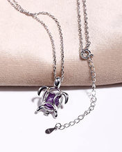 Load image into Gallery viewer, Jewever 925 Sterling Silver Sea Turtle with Amethyst Crystal Stone Pendant Necklace for Women Cute Animal Gifts Jewelry 18" Chain
