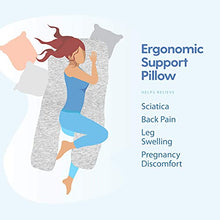 Load image into Gallery viewer, Milliard U Shaped Total Body Support Pillow Memory Foam with Washable Cover- 54 Inch (Cool Grey)
