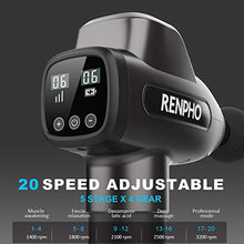 Load image into Gallery viewer, Massage Gun, RENPHO C3 Deep Tissue Muscle Massager, Powerful Percussion Massager Handheld with Portable Case for Home Gym Workouts Equipment, Back Neck Shoulder Soreness Stiffness Knots Tension Relief
