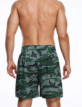 Load image into Gallery viewer, Neleus Men's Running Shorts 7 inch Camo Workout Athletic Shorts with Pockets,6002,2 Pack,Dary Grey/Dark Green,S
