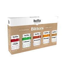 Load image into Gallery viewer, Hella Cocktail Co. | 5-Pack Bitters Bar Set, 8.5 Fl Oz Total | Craft Aromatic, Orange, Ginger, Citrus, &amp; Smoked Chili Cocktail Bitters made with Real Fruit Peel &amp; Whole Spices
