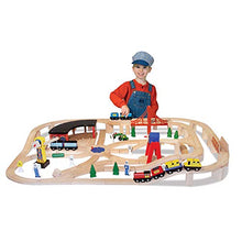 Load image into Gallery viewer, Melissa &amp; Doug Wooden Railway Set, 130 Pieces (E-Commerce Packaging, Great Gift for Girls and Boys - Best for 3, 4, 5 Year Olds and Up)
