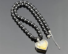 Load image into Gallery viewer, ElisaJewelryArt - Women's Natural Heart Citrine Pendant Necklace Black Onyx Beaded Necklace Genuine Gemstone Creativity Stone Clasp Closure Hematite Necklace Unisex Necklace (22, Citrine)
