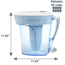Load image into Gallery viewer, ZeroWater Replacement Filters 12-Pack BPA-Free Replacement Water Filters &amp; ZP-010, 10 Cup Water Filter Pitcher with Water Quality Meter
