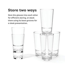 Load image into Gallery viewer, TOSSWARE RESERVE 20oz Stacking Cooler, SET OF 4, Premium Quality, Tritan Dishwasher Safe &amp; Heat Resistant Unbreakable Plastic Beer Glasses, Clear
