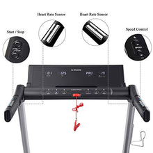 Load image into Gallery viewer, MaxKare Folding Treadmill Electric Motorized Running Machine with 15 Pre-Set Programs 2.5HP Power 8.5 MPH Max Speed White LED Display and Mobile Phone &amp; Water Bottle Holder for Indoor Exercise
