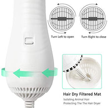 Load image into Gallery viewer, PETRIP Dog Hair Dryer Pet Dryer Professional Grooming Blower Dog Slicker Brush for Medium Pet Small Dog Cat (White, 2 in 1 Dryer)
