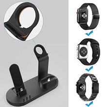 Load image into Gallery viewer, OLEBR 3 in 1 Charging Stand Compatible with iWatch Series 5/4/3/2/1, AirPods and iPhone 11/11 Pro/11 Pro Max/Xs/X Max/XR/X/8/8Plus/7/7 Plus /6S /6S Plus(Original Charger &amp; Cables Required) Black
