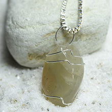 Load image into Gallery viewer, Custom Wire Wrapped Black Moonstone Pendant and Necklace - Choose Sterling Silver Chain or Leather Cord - Quantity of 1
