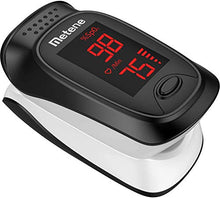 Load image into Gallery viewer, Metene Fingertip Pulse Oximeter, Blood Oxygen Saturation Monitor with Alarming Beep, Portable SpO2 Meter with Batteries and Lanyard
