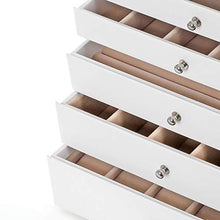 Load image into Gallery viewer, SONGMICS Jewelry Box, 8-Layer Large Jewelry Case, Ideal for Necklaces, Earrings, Sunglasses, Bracelets, Watches, White UJBC11WT
