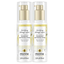 Load image into Gallery viewer, Pantene Castor Oil Hair Serum &amp; Overnight Leave In Conditioner, Sulfate Free, Nutrient Blends Fortifying Repair for Dry Damaged Hair, 3.2 fl oz Twin Pack
