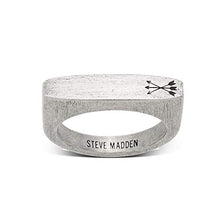Load image into Gallery viewer, Steve Madden Stainless Steel Matte Arrow Design Flat Ring for Men, White (SMRS461150-090)
