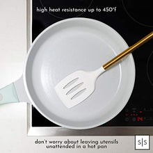 Load image into Gallery viewer, White Silicone and Gold Cooking Utensils for Modern Cooking and Serving, Stainless Steel Gold Serving Utensils - Spatulas for Non Stick Cookware
