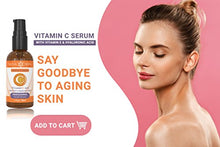 Load image into Gallery viewer, Nuva Skin Vitamin C Serum for Face and Eyes w/Hyaluronic Acid &amp; Liquid Vitamin E - Natural Anti Aging, Anti Wrinkle Facial Treatment – Antioxidant Moisturizer for Acne, Scars &amp; Even Skin Tone
