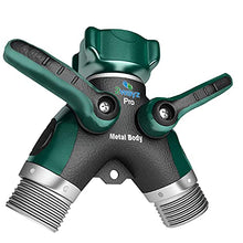 Load image into Gallery viewer, 2WAYZ- Hose splitter, two way heavy duty, garden faucet, faucet splitter, hose y splitter, garden hose y splitter, hose bib splitter, all metal
