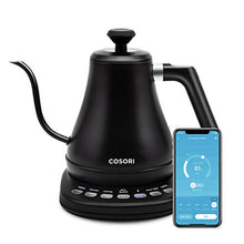 Load image into Gallery viewer, COSORI Electric Gooseneck Kettle Smart Bluetooth with Variable Temperature Control, Pour Over Coffee Kettle &amp; Tea Kettle, 100% Stainless Steel Inner Lid &amp; Bottom, Quick Heating, Matte Black
