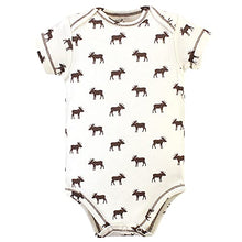 Load image into Gallery viewer, Touched by Nature Unisex Baby Organic Cotton Bodysuits, Moose 5-Pack, 0-3 Months
