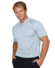 Load image into Gallery viewer, Three Sixty Six Collarless Golf Shirts for Men - Men’s Casual Dry Fit Short Sleeve Polo, Lightweight and Breathable Sky Blue
