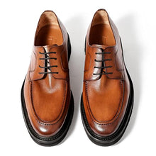 Load image into Gallery viewer, Men’s Dress Shoes Derby Shoes Genuine Leather Cowhide Wedding Shoes Brown
