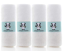 Load image into Gallery viewer, HIPHOP PANDA Bamboo Burp Cloths - Thickening 2 Layer Ultra Absorbent Burping Cloth for Baby Boys and Girls, Newborn Essentials Towel - Milk Spit Up Rags - Burpy Bib for Unisex - White （4-Pack）
