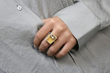 Load image into Gallery viewer, Unique Yellow Quartz Ring by Anemone Jewelry - Lemon Quartz in 925 Sterling Silver - Gorgeous Statement Rings for Women - Jewelry for Weddings, Parties, Engagements - Handmade
