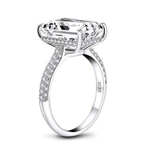 Load image into Gallery viewer, AINUOSHI 6 Carats Emerald Cut Cubic Zirconia CZ Rhodium Plated/Rose Gold Sterling Silver Simulated Diamond Wedding Engagement Ring
