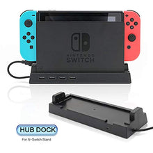 Load image into Gallery viewer, 2019 Hub Dock for Nintendo Switch Dock, Switch USB Hub for Nintendo Switch with 4 Output Ports for Wired Pro Controllers, Keyboard, Joy-Con Dock, Switch Gamecube Controller Adapter, Mobile Phone, etc
