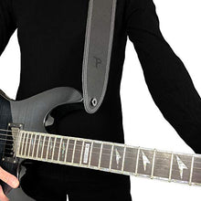Load image into Gallery viewer, Perri’s Leathers Ltd. - Guitar Strap – Leather – Double Stitched - Black - Adjustable - for Acoustic / Bass / Electric Guitars –Made in Canada (BDS-175)
