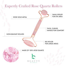 Load image into Gallery viewer, Rose Quartz Facial Roller - Best Face Roller and Skincare Tool for Facial Massage, Quality Pink Stone Face Roller Great for Skin on Face and Neck in Magnetic Gift Box
