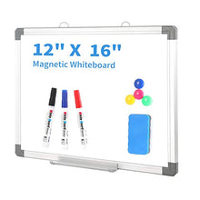 Load image into Gallery viewer, Small Dry Erase White Board - 12 x 16 Inch Magnetic Hanging White Board with Detachable Marker Tray,Memo Board for Wall Kids, Students &amp; Teachers
