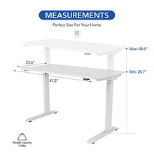 Load image into Gallery viewer, Flexispot Standing Desk Electric Quick Install Height Adjustable Desk 48 x 24 Inches Whole-Piece Desk Board (White Frame + 48" White Top)
