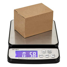 Load image into Gallery viewer, Digital Postal Shipping Scale; Portable Electronic Touch Pocket Scale Postal Scale Shipping Scale with Adapter; Used for Floor Bench Office Weight; 50kg / 10g; Black &amp; Silver
