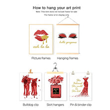 Load image into Gallery viewer, Red Flower Perfume Makeup Art Posters Set of 6 Fashion Canvas Wall Art Prints Makeup Decor Wall Pictures for Bedroom Decor Girls Room Wall Decor (8"x10" UNFRAMED, Blood Red)
