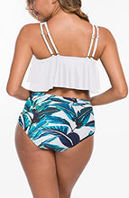 Load image into Gallery viewer, MarinaPrime Bathing Suit Two Pieces Cute Ruffle Flounce Scoop Neck Bodysuits Tummy Control Bikini - L, White
