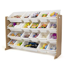 Load image into Gallery viewer, Humble Crew Toy Organizer with 20 Storage Bins, Natural/White
