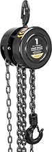 Load image into Gallery viewer, Torin ATR9010B Manual Hand Lift Steel Chain Block Hoist with 2 Hooks, 1 Ton (2,000 lb) Capacity, Black

