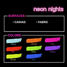 Load image into Gallery viewer, Fabric &amp; Textile UV Paint Set | Set of 8 Neon Black Light Glow Paints | Fluorescent Clothing Colors | Glowing Fabric Paints
