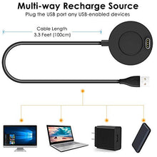 Load image into Gallery viewer, EZCO Charger Compatible with Garmin Vivoactive 3 4 4S/ Fenix 5 / Fenix 6 6S 6X / Venu Sq Music, 2 Pack 3.3 Ft USB Charging Cable Stand Station Date Syn for Fenix 5 5S 5X / Forerunner 935 Smart Watch
