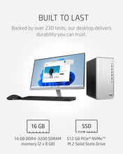 Load image into Gallery viewer, HP Pavilion Desktop PC, AMD Ryzen 7 5700G, 16 GB RAM, 512 GB SSD, Windows 11 Pro, Wi-Fi 5 &amp; Bluetooth Connectivity, 9 USB Ports, Wired Mouse and Keyboard Combo, Pre-Built Tower (TP01-2022, 2021)
