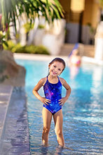 Load image into Gallery viewer, AIDEAONE Big Girls One Piece Swimsuit Starry Sky Swimming Bathing Suit 7T 8T Nebula Space Galaxy Swimwear
