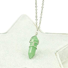 Load image into Gallery viewer, Hand Wired Natural Aventurine Crystal Healing Point Chakra Pendant Necklace
